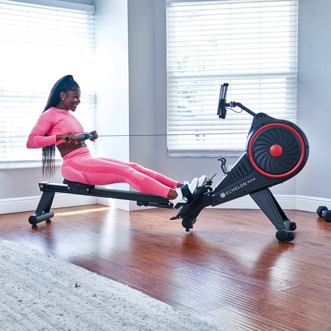 Echelon Row Smart magnetic rowing machine in use