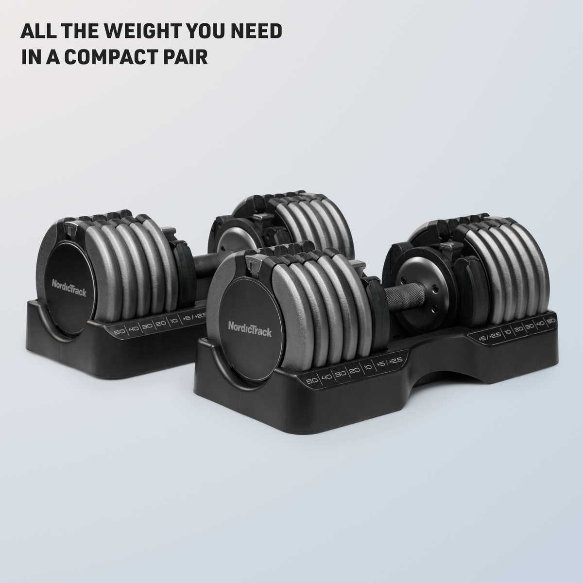 NordicTrack Select-A-Weight adjustable dumbbells 25 kg pair