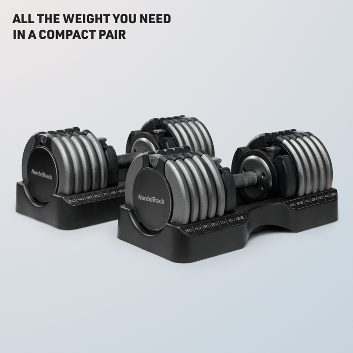 NordicTrack Select-A-Weight adjustable dumbbells 25 kg pair
